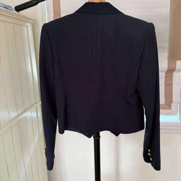Vintage Valentino Miss V Navy Cropped Blazer with Gold Buttons - Picture 2 of 11